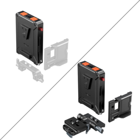 SmallRig 5899 - inteligentny adapter zasilania z płytką montażową do akumulatorów V-Mount (wersja z mocowaniem Arca-Swiss) - inne warianty